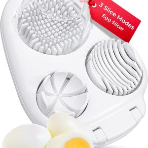 CraftyCrocodile Egg Slicer for Hard Boiled Eggs - 3 Slice Modes Egg Cutter, Heavy Duty, Stainless Steel Dicer - Kitchen Chopper Tool for Strawberry, Mushroom, Grape, Cherry Tomato