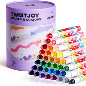 Jar Melo Jumbo Crayons for Toddlers. 36 Colors TwistJoy Non Toxic Washable Crayon. Easy to Hold Large Crayons. Safe for Babies and Children. Gift for Boys and Girls Back to School : Toys & Games