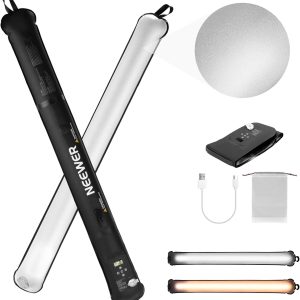 NEEWER Basic 21W Handheld LED Fill Light 35.5"/90cm, Bi Color Portable Inflatable TPU Video Lighting, 2700-6500K 1300Lux 12 Effects CRI95 2500mAh Battery, for Studio Photography Video Recording, GC21B