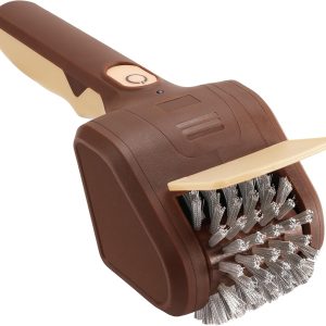 Electric Grill Brush for Outdoor Grill, Cordless Electric BBQ Grill Cleaner, Rechargeable Grill Cleaning Stainless Steel Brush, Grill Scraper, BBQ Accessories Brown