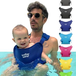 WaterLand Baby Carrier - Innovative Carrier You Can Use Both in Water & Land - Waterproof Infant Chest Holder with Adjustable Straps, Lightweight Toddler Harness for Pool & Beach
