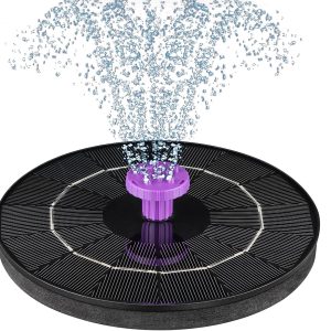 3.5W Solar Bird Bath Fountain Pump, Solar Powered Water Pump, Outdoor Water Fountain with 8-in-1 Nozzles, 4 Fixed Pipes for Hummingbirds, Garden, Pool, Pond