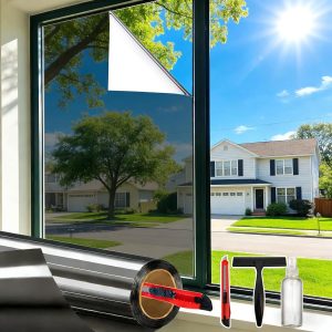 Dwersty One Way Daytime Window Privacy Film See Out Not in. Window Tint for Home. Reflective Mirror Glass Windows Coverings Sun Heat UV Blocking. Black-Silver. 17.5 X 78.7 : Home & Kitchen