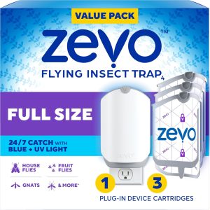 Flying Insect Trap - Plug in Fly Trap & Indoor Bug Catcher for Gnats, House & Fruit Flies - Blue & UV Light Technology, Mess-Free Alternative to Bug Zapper